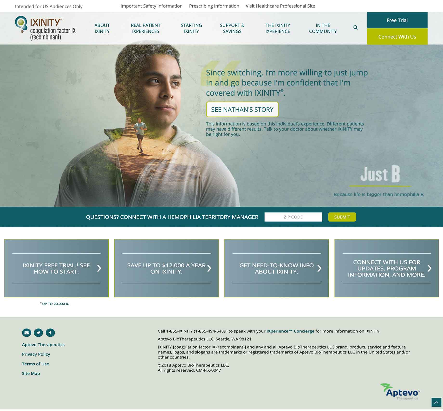 Therapeutic medicine landing page