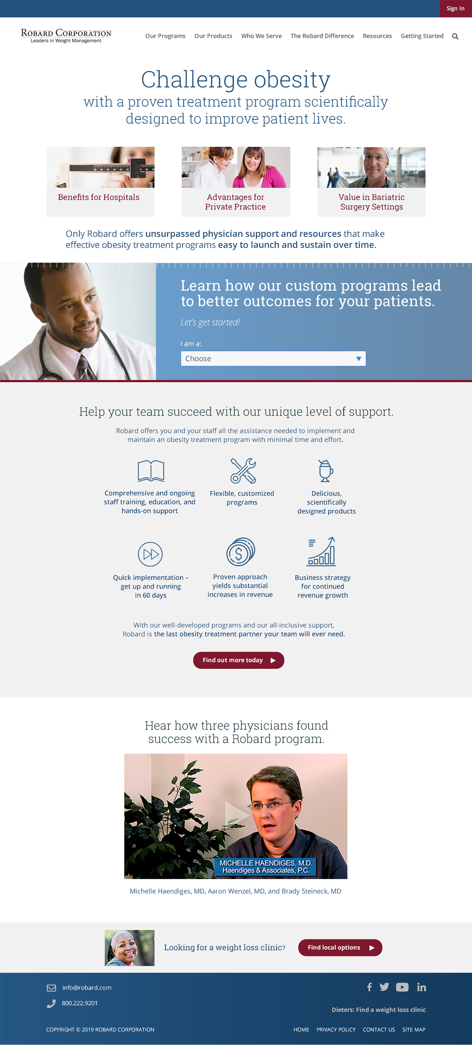 HCP Website landing page